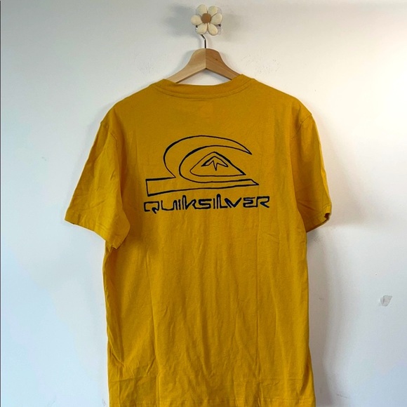 Quiksilver Yellow Short Sleeve Tee Casual Cotton - Picture 4 of 5